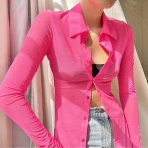 Priscavera Pink Mesh Shirt